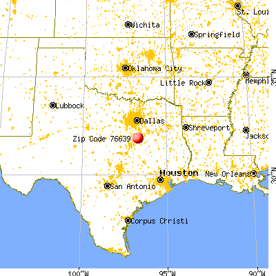 Dawson, TX (76639) map from a distance