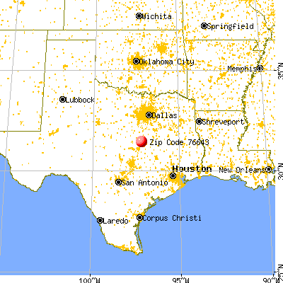 Hewitt, TX (76643) map from a distance