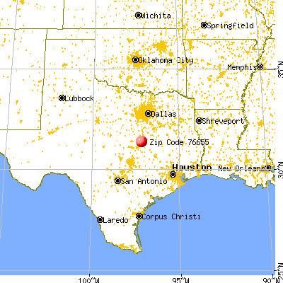 Lorena, TX (76655) map from a distance