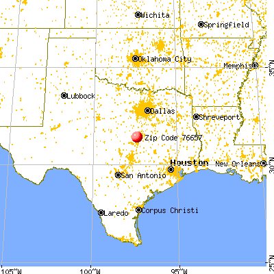 McGregor, TX (76657) map from a distance