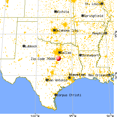 Mertens, TX (76666) map from a distance