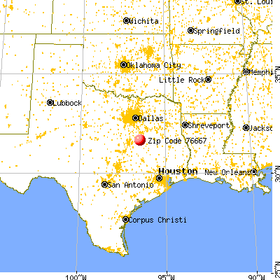 Mexia, TX (76667) map from a distance