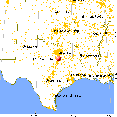 Milford, TX (76670) map from a distance