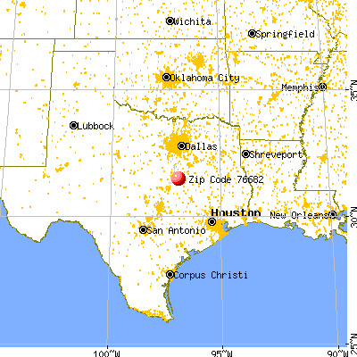 Riesel, TX (76682) map from a distance