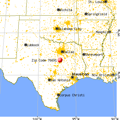 West, TX (76691) map from a distance
