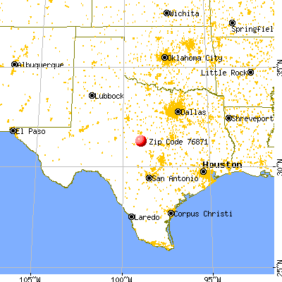 Richland Springs, TX (76871) map from a distance