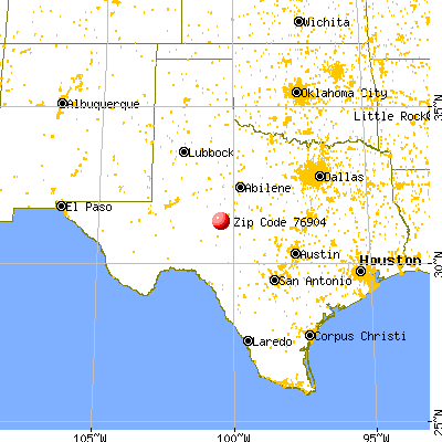 San Angelo, TX (76904) map from a distance