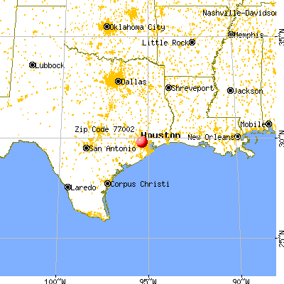 Houston, TX (77002) map from a distance