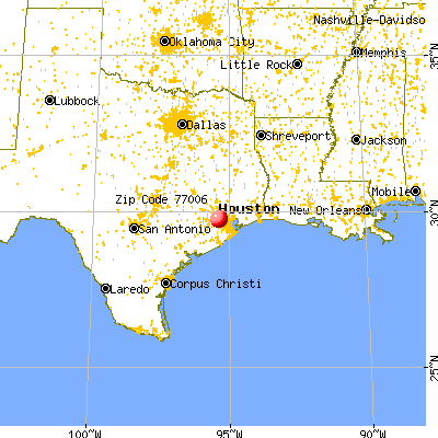 Houston, TX (77006) map from a distance