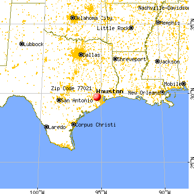 Houston, TX (77021) map from a distance