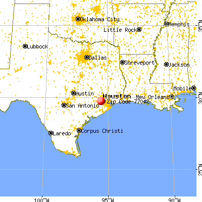 Houston, TX (77042) map from a distance