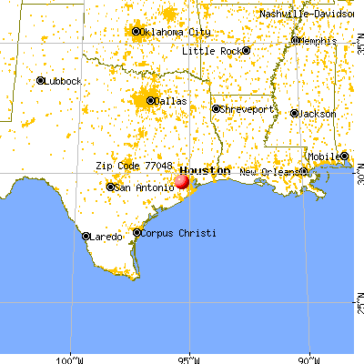 Houston, TX (77048) map from a distance