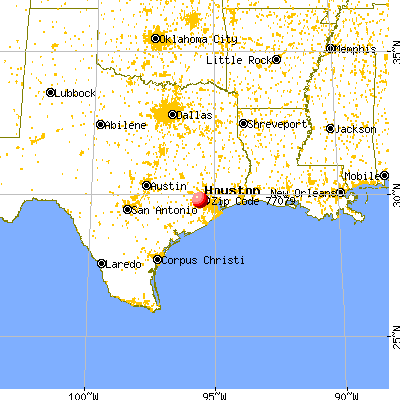 Houston, TX (77079) map from a distance
