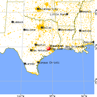 Houston, TX (77082) map from a distance