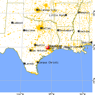 Houston, TX (77095) map from a distance