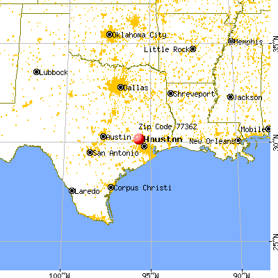 Pinehurst, TX (77362) map from a distance