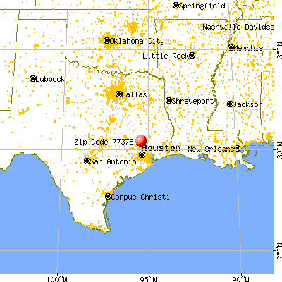 Willis, TX (77378) map from a distance