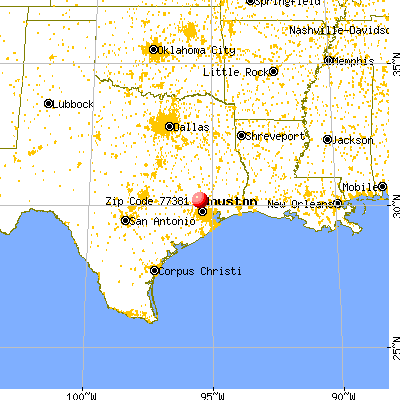 The Woodlands, TX (77381) map from a distance