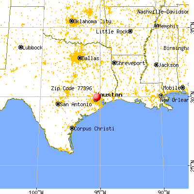 Houston, TX (77396) map from a distance