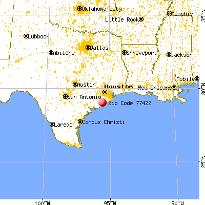 Wild Peach Village, TX (77422) map from a distance