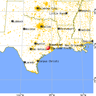Sugar Land, TX (77478) map from a distance