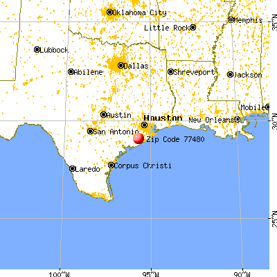 Sweeny, TX (77480) map from a distance