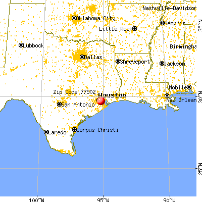 Pasadena, TX (77502) map from a distance