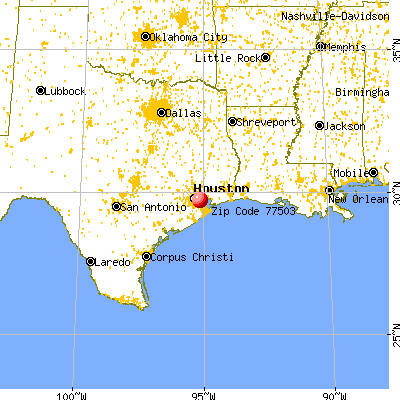 Pasadena, TX (77503) map from a distance