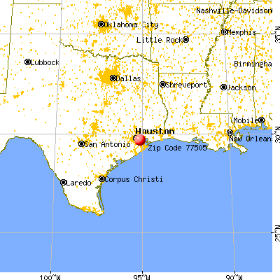 Pasadena, TX (77505) map from a distance