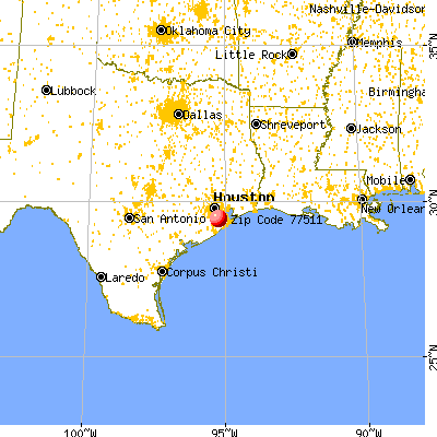 Alvin, TX (77511) map from a distance