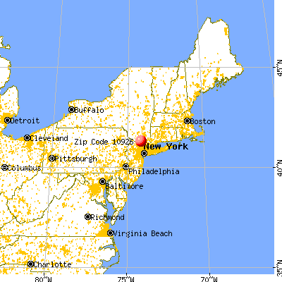 Harriman, NY (10926) map from a distance
