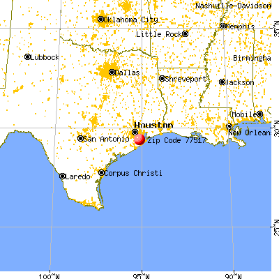 Santa Fe, TX (77517) map from a distance