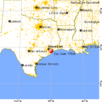 Texas City, TX (77539) map from a distance