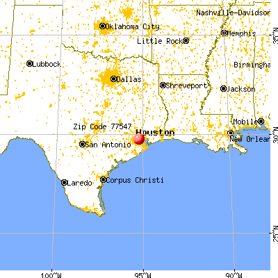 Galena Park, TX (77547) map from a distance