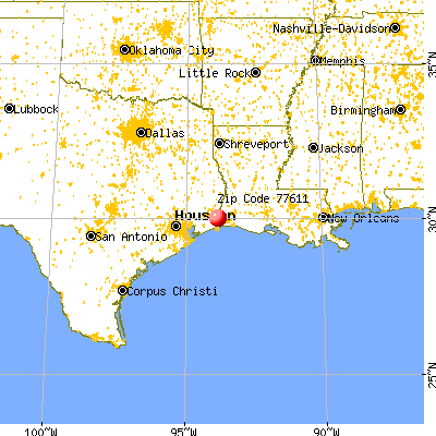 Bridge City, TX (77611) map from a distance