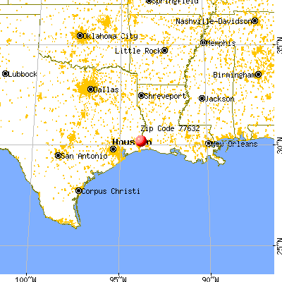 Orange, TX (77632) map from a distance