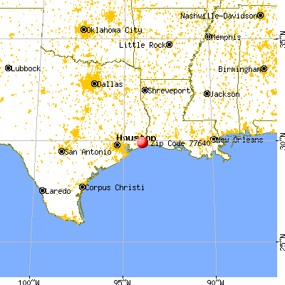 Port Arthur, TX (77640) map from a distance