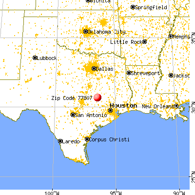 Bryan, TX (77807) map from a distance