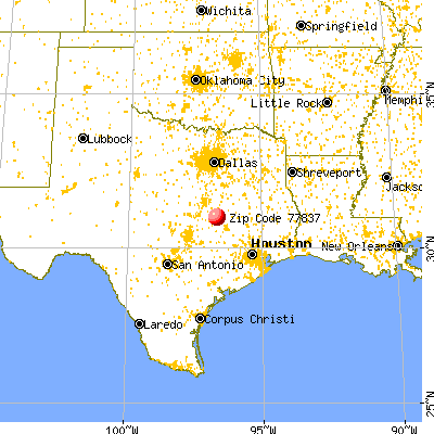 Calvert, TX (77837) map from a distance