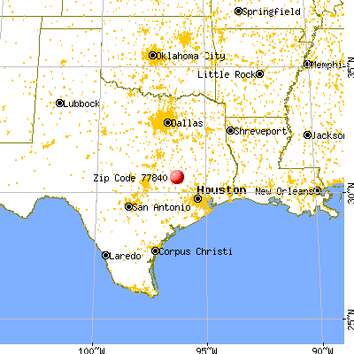 College Station, TX (77840) map from a distance