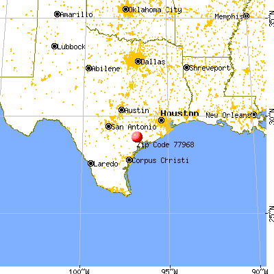 Inez, TX (77968) map from a distance
