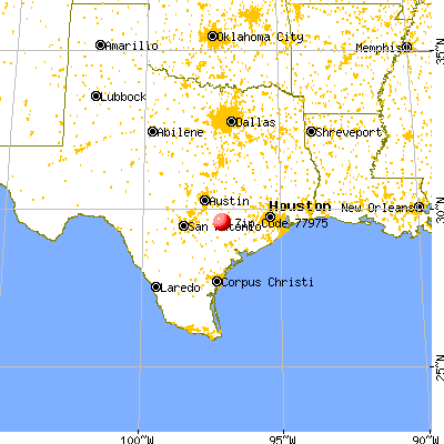 Moulton, TX (77975) map from a distance