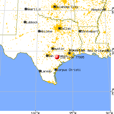 Yoakum, TX (77995) map from a distance
