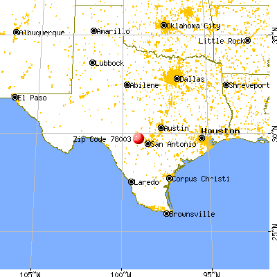 Bandera, TX (78003) map from a distance