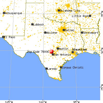 Boerne, TX (78006) map from a distance