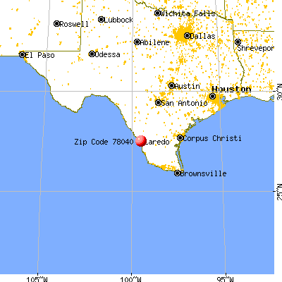 Laredo, TX (78040) map from a distance