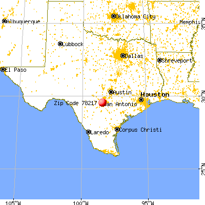 San Antonio, TX (78217) map from a distance
