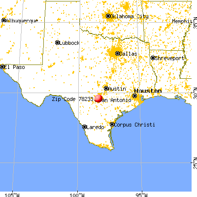San Antonio, TX (78233) map from a distance