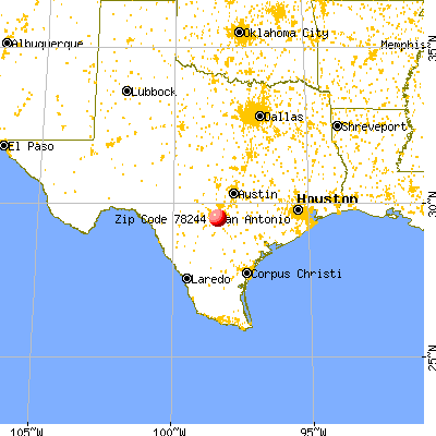 San Antonio, TX (78244) map from a distance