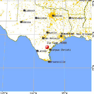 San Patricio, TX (78368) map from a distance